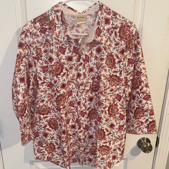 Blair Multicolor Floral Blouse Autumn or Fall Colors - Picture 1 of 2